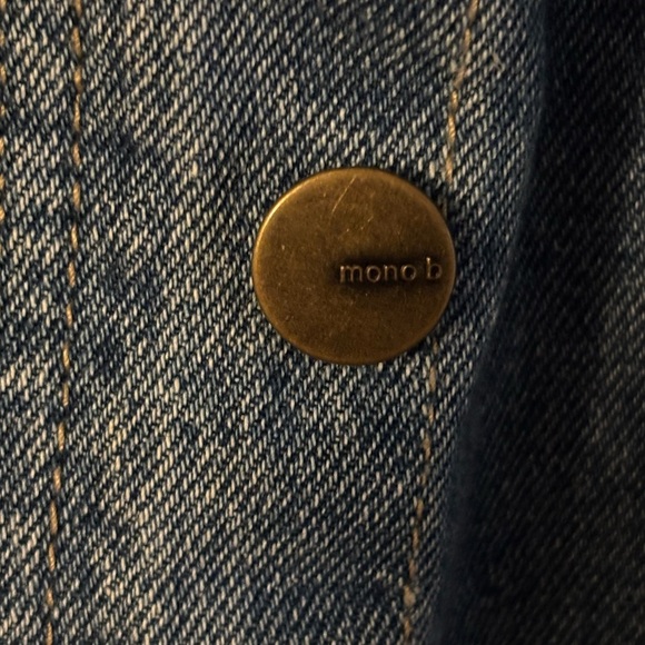 Mono B Denim Jacket Large Crop top Style Type Blue outdoor night out - Picture 5 of 13